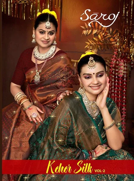 Keher Silk Vol 2 By Saroj Silk With Swarovski Work Saree Wholesale In India